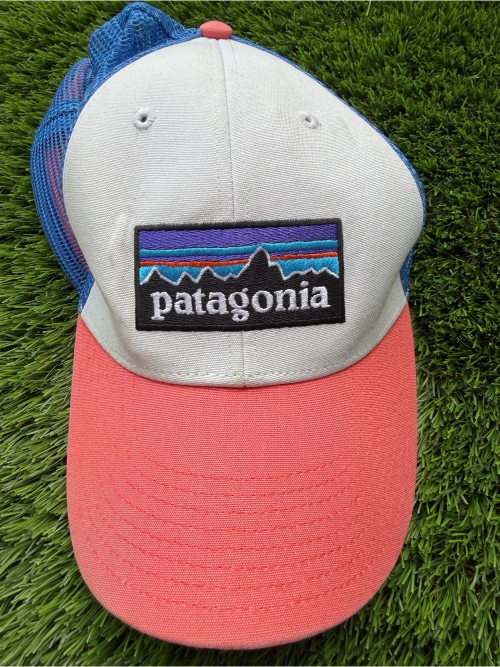 Patagonia Kids Pink and White Trucker Hat